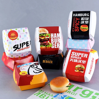 Caja de Cartón para Hamburguesas de Grado Alimenticio Personalizada con Materiales Reciclados, Embalaje de Cartón Kraft para Hamburguesas y Sándwiches, Caja de Almuerzo Desechable