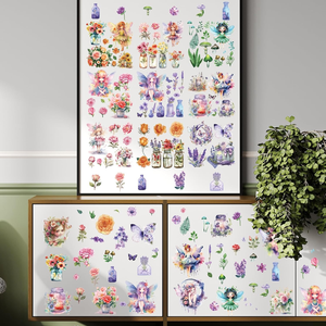 Transferencias Adhesivas, 12 Hojas, Impresión UV, Ecológicas, con Diseños de Flores, Hadas, Muebles, Gnomos, Plantas Florales, Pegatinas Decorativas - Product Image 5