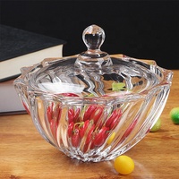 Pot de rangement créatif de haute qualité avec couvercle, en verre sodocalcique transparent, pour bijoux et bougies, fabrication industrielle