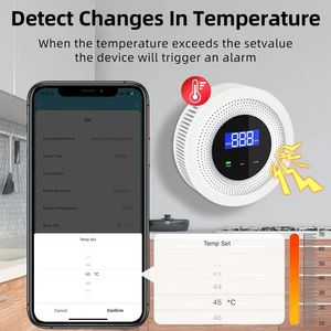 Wifi Gás <span class=keywords><strong>Natural</strong></span> Sensor Combustível Household Smart LPG Gás Alarm <span class=keywords><strong>Detector</strong></span> Vazamento Sensor Wifi Temperatura Detectores - Product Image 5