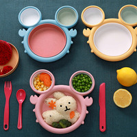 Article pour bébés, service de vaisselle en silicone de qualité alimentaire, assiette d'aspiration séparée, pour enfants