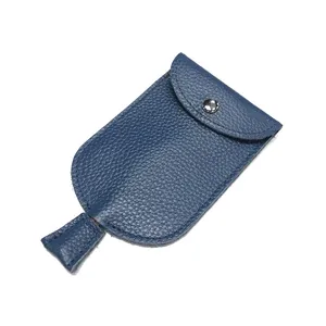 حقيبة صغيرة بسيطة قابلة للسحب من الجلد الطبيعي متعددة الوظائف مفتاح سيارة للرجال والنساء حقيبة مفاتيح