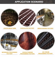 Ligne de production de poudre et de beurre de cacao par extraction, broyage et pressage hydraulique de fèves de cacao