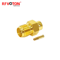 Suministro de fábrica para conector hembra SMA recto para Cable semirrígido RG402 0.141 contacto de latón de 50 ohmios para aplicaciones RF