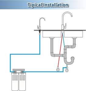 <span class=keywords><strong>Grifo</strong></span> de fregadero cromado de 1/4 pulgadas con agujeros dobles para filtro de agua potable doméstico de ósmosis inversa RO - Product Image 3