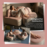 Ensemble de canapé et fauteuil inclinable sans cadre, respirant et doux pour la peau, idéal pour l'aménagement intérieur et le divertissement