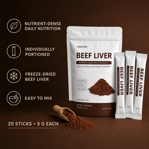 Suplemento Nutricional Diario OEM en Sobres de 5g con Proteína, Vitamina <span class=keywords><strong>B12</strong></span>, Hierro y Cobre, Bolsa de 100g, Polvo de Hígado de Res - Product Image 4