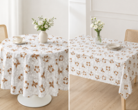 Nappe de table 100 % PEVA écologique pour événements, motif floral marron moderne, personnalisable, usage domestique professionnel, vente en gros