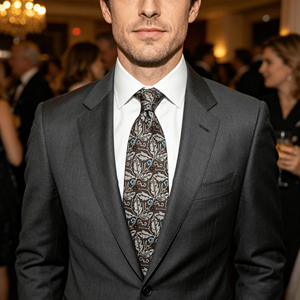 Custom Logo Men's Blue <b>Polyester</b> Jacquard Necktie Striped Pattern Formal Business Style - Product Image 2