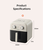 Friteuse à air multifonctionnelle sans fumée de 4 L avec technologie antiadhésive, cuisson saine multifonctionnelle, friteuses à air mécaniques