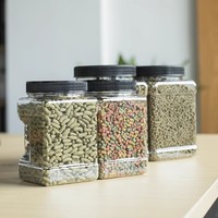 Meilleure vente WEIHUA bocaux vides en plastique PET transparent de qualité alimentaire pour le stockage de gâteaux et de collations couvercles à vis de différentes tailles personnalisables
