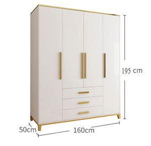 Armadio Moderno per Camera da Letto a Quattro Ante Bianco Semplice e Antiumidità Guardaroba Componibile <span class=keywords><strong>Economico</strong></span> - Product Image 6
