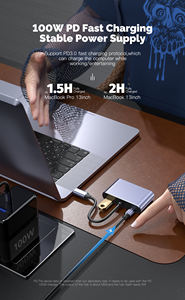 מוניטורים כפולים 4 ב 1 סוג-c-c רכזת multipports, סוג-c כדי USB-A 3.0 hdmi <span class=keywords><strong>vga</strong></span> עם טעינה עבור התקנים מסוג C - Product Image 3