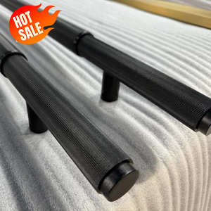 Poignée de porte principale personnalisée de haute qualité, noire moletée, pour hôtels de luxe, cafés, villas, quincaillerie extérieure - Product Image 6