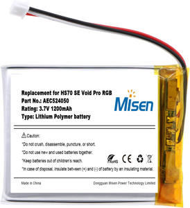 Batería de Repuesto Recargable Lipo de Alta Calidad Misen de 3.7V y 1200mAh para Auriculares Inalámbricos CORSAIR HS75 XB <span class=keywords><strong>HS70</strong></span> SE Void <span class=keywords><strong>Pro</strong></span> RGB - Product Image 3