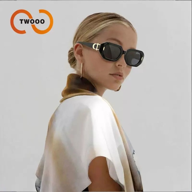 Twooo T1532 New Small Frame Hot Girl Retro Polygonal Fashion Personality Sunglasses