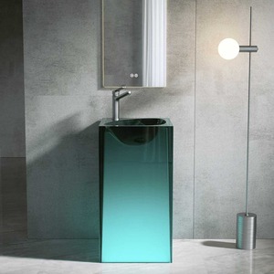 Lavabo de Baño de Cerámica Empotrable con Pedestal de Mármol Blanco, Diseño Moderno de Lujo, Resistente al Agua, <span class=keywords><strong>INTERLAN</strong></span>, 5 Años de Garantía - Product Image 4