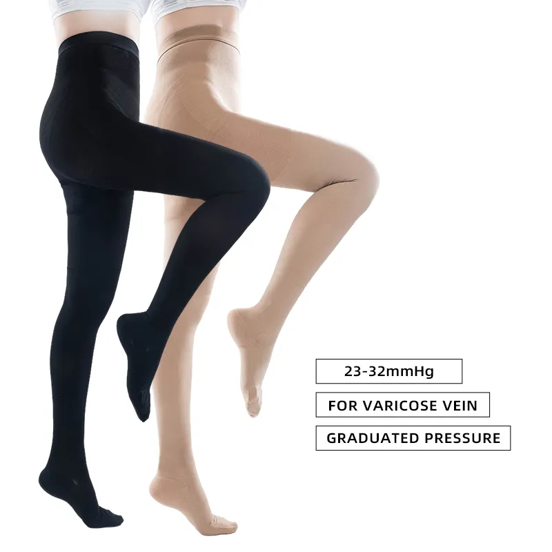 20-30 Mmhg Ondersteuning Compressie Panty-Comfortabele Dames Compressieslang Met Gesloten Teen