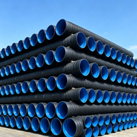 Tuyau ondulé en PEHD de grande taille professionnel DN315 DN400 DN500 DN600 DN800 DN1000 pour évacuation des eaux usées, haute résistance à la pression