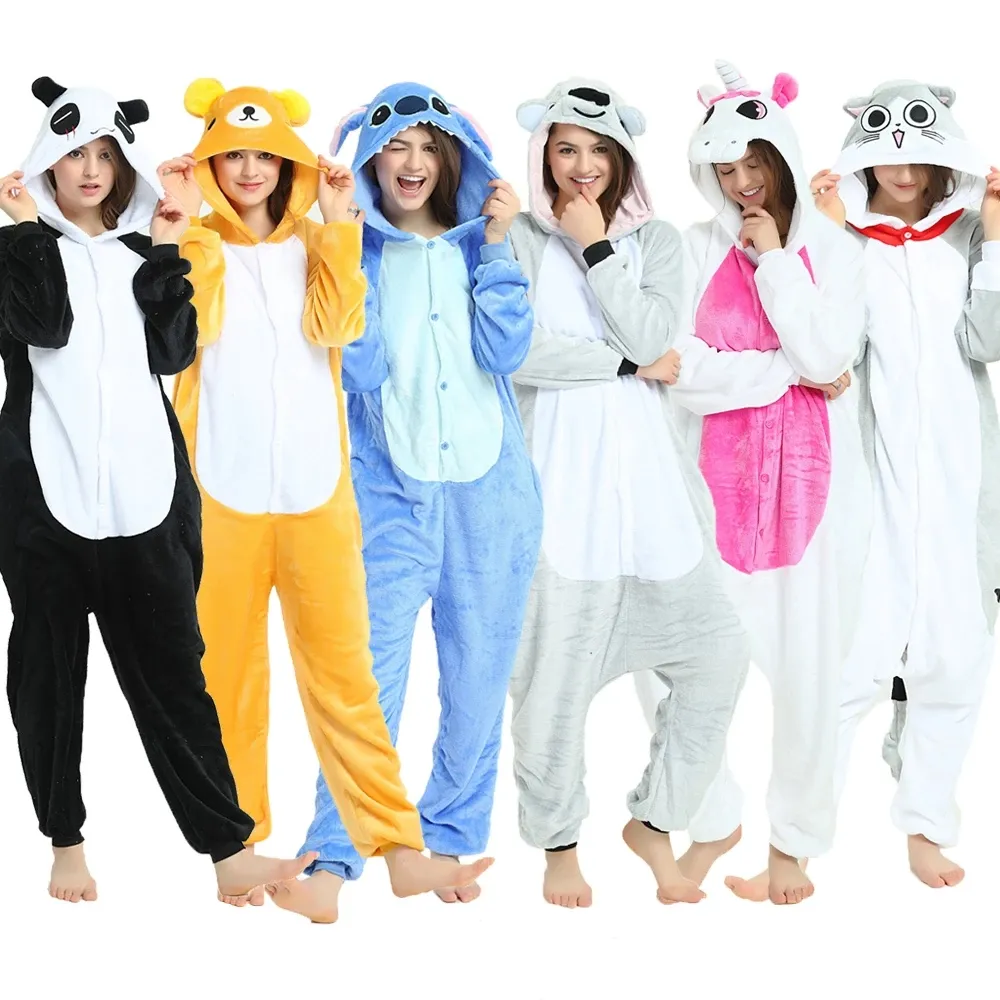 Ensemble de pyjama en flanelle pour femme et enfant, tenue de nuit unisexe, motif licorne, Totoro, chat