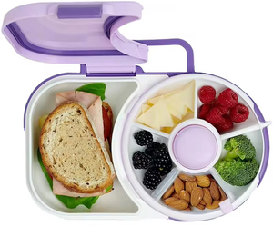 กล่องเก็บของหมุนได้ DZ Kids ปลอดสาร BPA ฝา PP ใช้ซ้ำได้ ทนทาน ขนาด 800 มล. เกรดสำหรับอาหาร สำหรับใส่ขนม ผลไม้ ลูกอม - Product Image 1