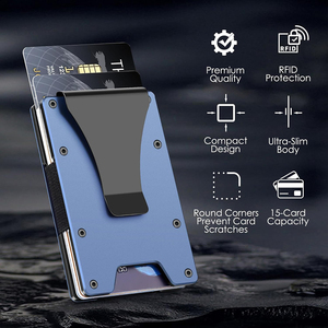 <b>RFID</b> Blocking Card <b>Wallet</b> with Stainless Steel Money Clip Aluminum Alloy Body - Product Image 5