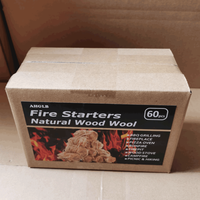 Allume-feu en laine de bois naturel pour les feux de camp en plein air, la randonnée au barbecue et la cuisine en plein air