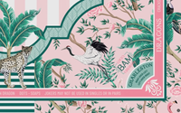 Tapis de Mahjong Premium The Hills, imprimé jungle rose et vert, en néoprène, lavable en machine, antidérapant, pour soirée de jeu de style hôtel de luxe