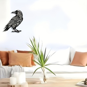 <span class=keywords><strong>Arte</strong></span> Mural de Cuervo Vikingo, Decoración de Silueta Metálica, Escultura de Pájaro de Estilo Nórdico, Decoración del Hogar sin Plumas, Artes Decorativas de Metal - Product Image 4
