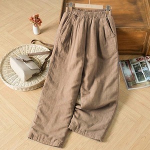 Women's Cotton Linen Wide Leg <b>Pants</b> Loose Casual Long <b>Pants</b> Autumn Winter Style - Product Image 1