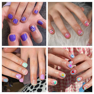 ปลายเล็บสำหรับเด็กเคลือบด้านสองด้านยาว40ชิ้น/แถบสำหรับทำเล็บมือปลอมติดป้ายได้ตามต้องการ - Product Image 6