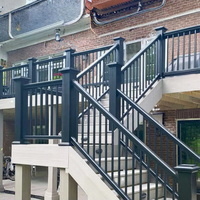 Rampe en alliage d'aluminium au design moderne pour escaliers, balcons, villas et centres commerciaux - Durable, résistant à la rouille, imperméable et facile à peindre par poudrage