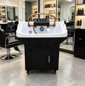 Bac de lavage capillaire mobile avec tuyau d'eau, circulation d'eau vapeur, lit de lavage pour salon de beauté et coiffure - Product Image 2