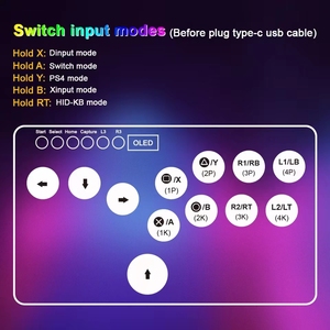 Mini Hitbox RGB nút flatbox <span class=keywords><strong>Arcade</strong></span> chiến đấu thanh cho kailhswitch <span class=keywords><strong>Arcade</strong></span> thanh điều khiển GP2040-CE cho PC PS3 PS4 chuyển đổi - Product Image 6