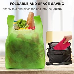 Venta al por mayor Ecológico Supermercado Camping Embalaje Reutilizable <span class=keywords><strong>Camiseta</strong></span> Tote Blanco No Tejido Chaleco Bolsa - Product Image 4