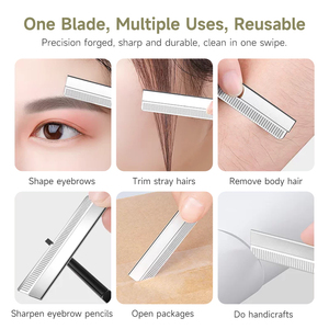 10 Pezzi Lame per Rasatura Sopracciglia in Acciaio Inox, Logo Personalizzato, Strumento Ecologico per il Trucco, Rasoi in Acciaio Inox, Trimmer per Sopracciglia - Product Image 4