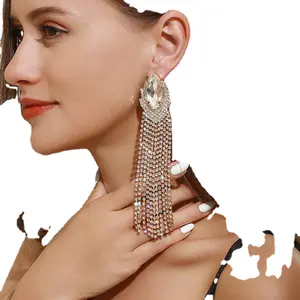 New Arrival Fashion Jewelry Water Earrings European Exaggerated Long Tassel Dangle Stud For Women