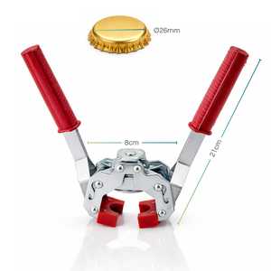 Tappatrice per bottiglie a due leve per tappi a corona con guarnizione in nylon da 26 mm, include 100 tappi - Product Image 2