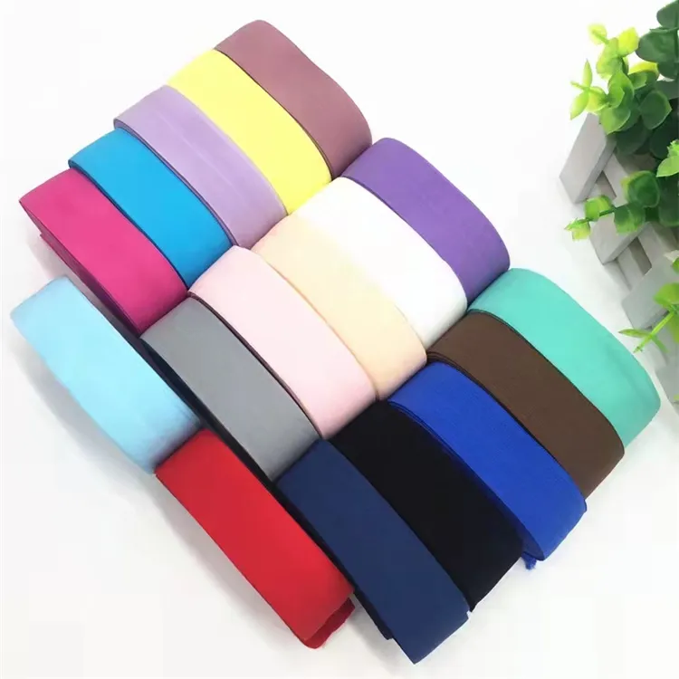 GINYI Factory Woven Custom Jacquard Elastic Band 1 Inch Color Elastic Belt Thickened Nylon Color Elastic Belt