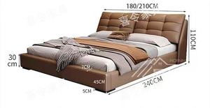 2025 Modern tam kraliçe boyutu püsküllü kumaş deri beyaz fil kulak fonksiyonel depolama yatağı asansör gaz kutusu ile - Product Image 5