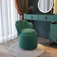 Chaise de maquillage en tissu, style moderne et minimaliste, légèrement luxueuse, avec dossier et rangement, pour chambre à coucher, tabouret de coiffeuse