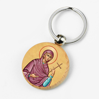 Pendentif en acier inoxydable plaqué or 18 carats avec icône orthodoxe Sainte Lucie, médailles personnalisées pour la protection de la vision et la spiritualité, vente en gros