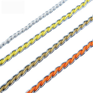 Correas de perro de cadena de color dorado y plateado de acero inoxidable con almohadilla de neopreno Mango de nailon para perros pequeños, medianos y grandes - Product Image 4