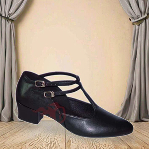 <span class=keywords><strong>Chaussures</strong></span> <span class=keywords><strong>de</strong></span> claquettes professionnelles pour femmes Evkoodance, nouvelle arrivée, <span class=keywords><strong>talon</strong></span> bas <span class=keywords><strong>de</strong></span> 3,0 cm, cuir souple noir avec semelle en daim - Product Image 5