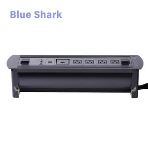 <span class=keywords><strong>Multiprise</strong></span> industrielle motorisée rotative de table en alliage d'aluminium à 3 prises avec ports de données et multimédia - Product Image 1