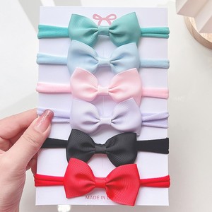 Juego de 6 diademas con lazo de cinta colorida para niñas, accesorios elásticos para el cabello, suaves para bebés, regalos dulces para niños - Product Image 3