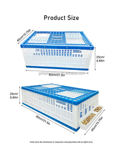 YYC Cage de transport d'oiseaux en plastique à trois portes Cage de pigeon de course de volaille Cages d'entraînement avec mangeoire et boîte d'abreuvement - Product Image 3