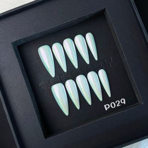 Fábrica personalizada hecha a mano pétalos tallados estilo brillo brillante <span class=keywords><strong>uñas</strong></span> de gel 3 diamante Prensa en cubierta completa puntas de <span class=keywords><strong>uñas</strong></span> acrílicas con caja - Product Image 4
