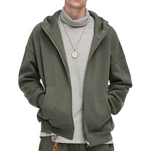 Men's Windproof <b>Hoodie</b> and Sweatshirts Causal Blanket Full <b>Zip</b> up <b>Hoodie</b> Custom Logo Congaroo <b>Pocket</b> Drop Shoulder <b>Hoodie</b> Jacket - Product Image 1