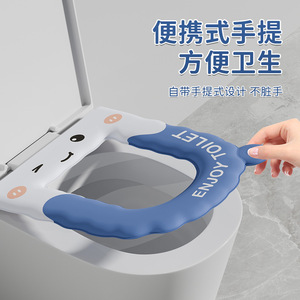 Disfrute de una funda de asiento de inodoro suave y gruesa, impermeable y antideslizante de EVA para niños y adultos. - Product Image 4